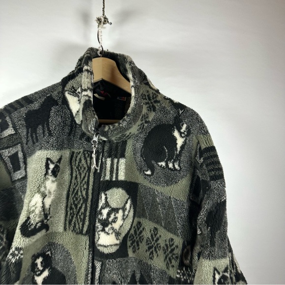 Vintage Cat Sherpa fleece jacket - Picture 2 of 6